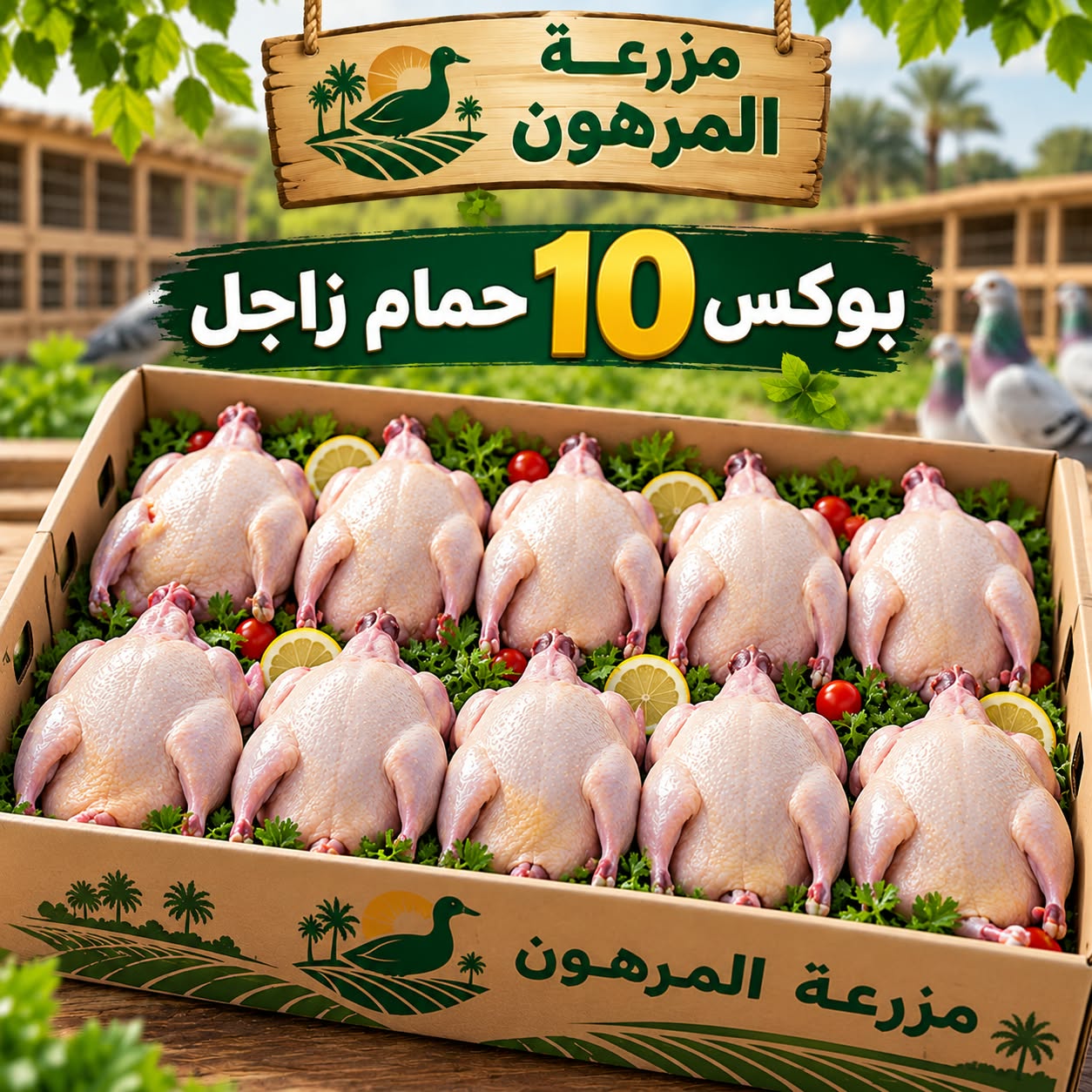 Box of 10 homing pigeons